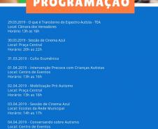 AUTISMO: Semana de Conscientização - 01 a 05 de abril
