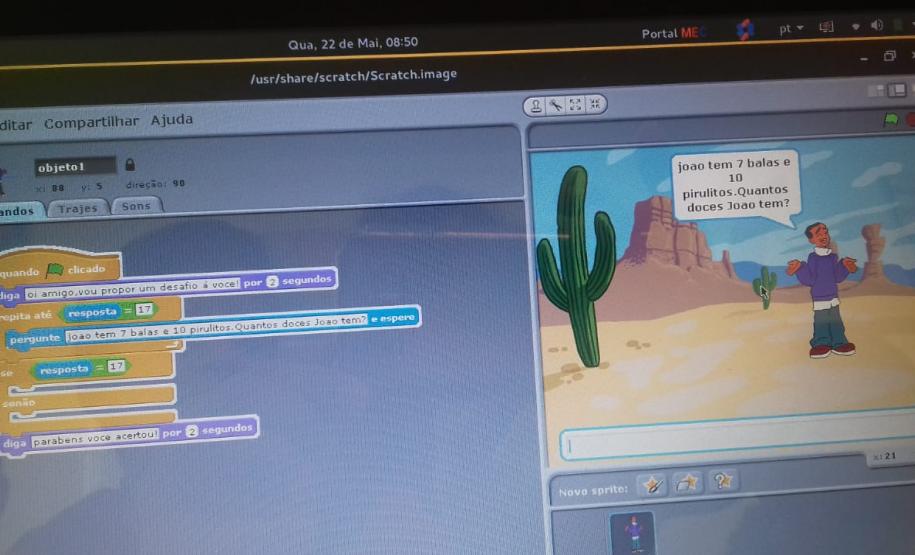 NRE Pitanga incentivando iniciação à programação através do Scratch NRE Pitanga incentivando iniciação à programação através do Scratch